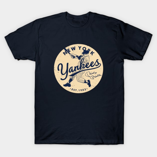 New York Yankees Mickey Mantle 2 by Buck Tee T-Shirt by Buck Tee